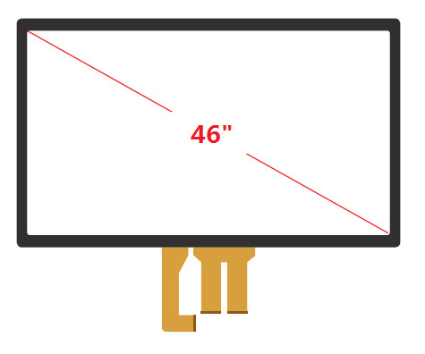 Панель экрана касания пункта PCT 46&quot; 10 G+FF G+G запроектированная касанием емкостная